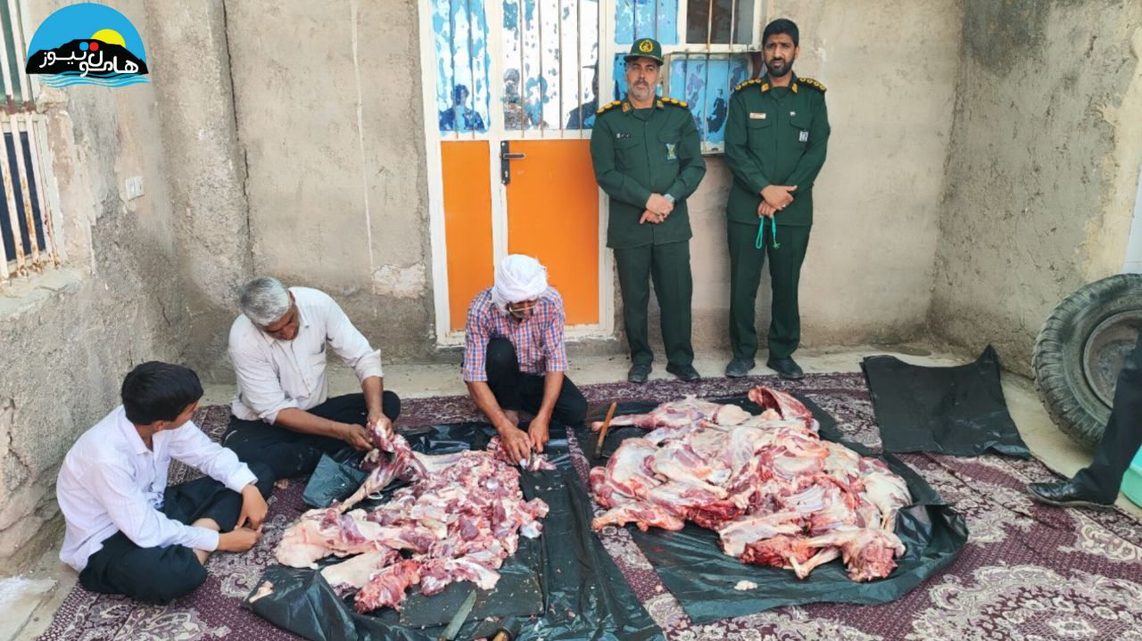 قربانی ۹ رأس گوسفند در هامون