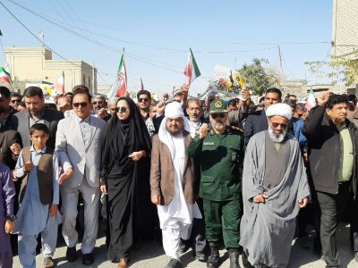 حماسه حضور مردم هامون در ۲۲ بهمن