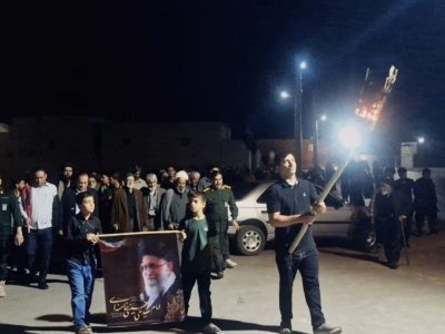 مشعل‌گردانی حسینی در روستای چلنگ هامون
